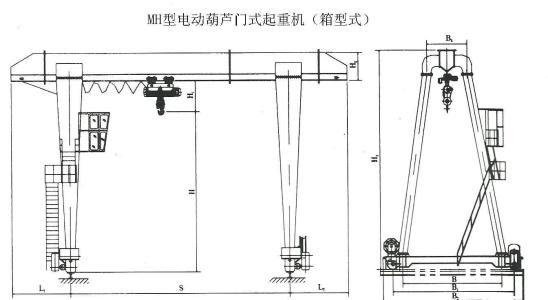 MH型单梁59白菜网论坛外形图